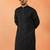 Cotton silk sequenced thread work black kurta