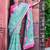 sea green pink cotton blend saree floral border print