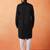 Cotton silk sequenced thread work black kurta