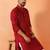 Cotton silk sequenced thread work maroon kurta