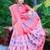 pink cotton blend saree floral border print