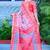 pink cotton blend saree floral border print