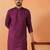 Cotton silk sequenced thread work purple kurta