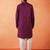 Cotton silk sequenced thread work purple kurta