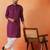 Cotton silk sequenced thread work purple kurta