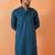 Cotton silk sequenced thread work blue kurta