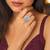 Emerald Green Oval CZ Statement Ring, Silver Adjustable Cluster Ring, Art Deco Bridal Jewelry