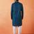 Cotton silk sequenced thread work blue kurta