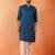 Cotton silk sequenced thread work blue kurta