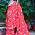 red cotton blend digital print saree (sfcl510)