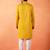 Cotton silk sequenced thread work yellow kurta