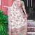 white green cotton blend saree with floral border print