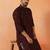 Cotton silk sequenced & embroidered maroon kurta