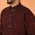 Cotton silk sequenced & embroidered maroon kurta