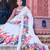 white multicolor cotton blend saree with floral print (sfcl508)