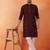 Cotton silk sequenced & embroidered maroon kurta