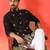 Cotton silk floral embroidered black kurta