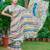 multicolor stripe cotton blend saree stripe floral print (sfcl504)
