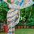 multicolor stripe cotton blend saree stripe floral print (sfcl504)