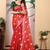 red white cotton blend saree with polka dot print (sfcl252)