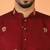 Cotton silk floral embroidered maroon kurta