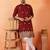 Cotton silk floral embroidered maroon kurta
