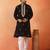 Cotton silk sequenced & embroidered black kurta