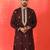 Cotton silk sequenced & embroidered maroon kurta