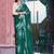 dark green cotton blend saree tonal floral print