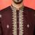 Cotton silk sequenced & embroidered maroon kurta