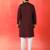 Cotton silk sequenced & embroidered maroon kurta