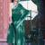dark green cotton blend saree tonal floral print