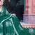 dark green cotton blend saree tonal floral print