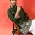 Cotton silk ethnic motifs embroidered green kurta