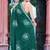 dark green cotton blend saree tonal floral print