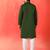Cotton silk ethnic motifs embroidered green kurta