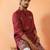 Cotton silk ethnic motifs embroidered maroon kurta