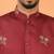 Cotton silk ethnic motifs embroidered maroon kurta