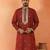 Cotton silk yoke design embroidered maroon kurta