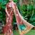 brown cotton blend saree floral border print