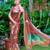 brown cotton blend saree floral border print