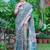 teal multicolor cotton blend saree with floral print