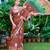 brown cotton blend saree floral border print