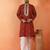 Cotton silk yoke design embroidered maroon kurta