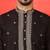 Cotton silk yoke design embroidered black kurta