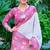 white cotton blend digital print saree (sfcl501)