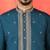 Cotton silk yoke design embroidered blue kurta