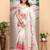 white cream cotton blend digital print saree (sfcl248)