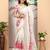 white cream cotton blend digital print saree (sfcl248)