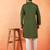 Cotton silk yoke design embroidered green kurta